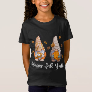 Camiseta Feliz Caída, Gnomías Con Calabaza Para El Otoño -