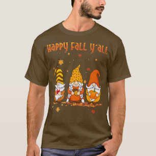 Camiseta Feliz Caída, Tres Gnomes En La Temporada Otoño De