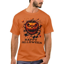 Feliz Calabaza de Halloween aplastando con camiset