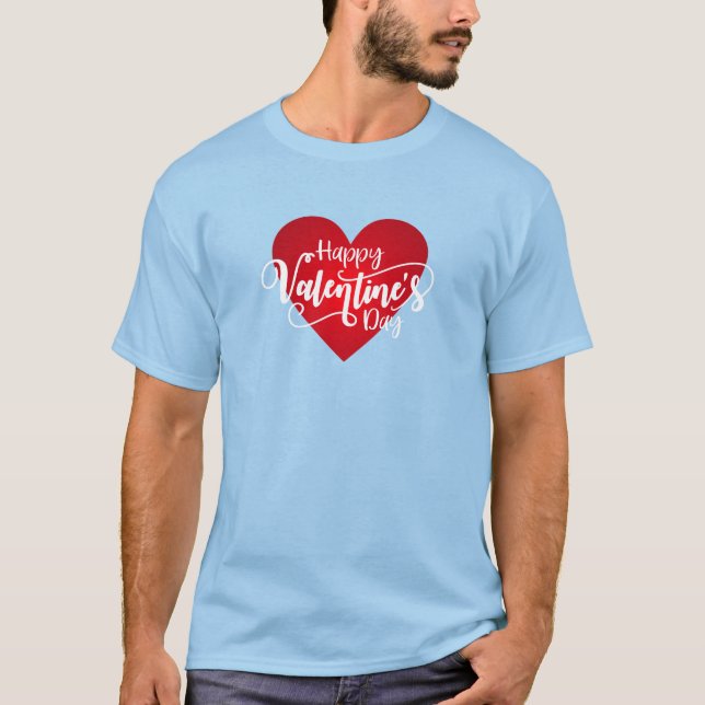 Camiseta Feliz caligrafía del Día de San Valentín | Camiset (Anverso)