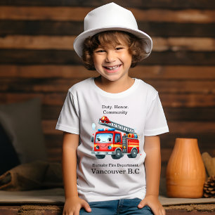 Camiseta ¡Feliz camión de bomberos con escalera!