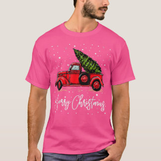 Camiseta Feliz Camión De Navidad Rojo Con Árbol Gracioso De