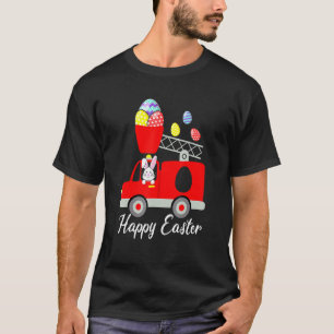 Camiseta Feliz Camión de Pascua Cute Easter Bunny Eggs Fir