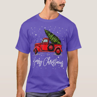 Camiseta Feliz Camión navideño Rojo Con Árbol De Navidad Pa