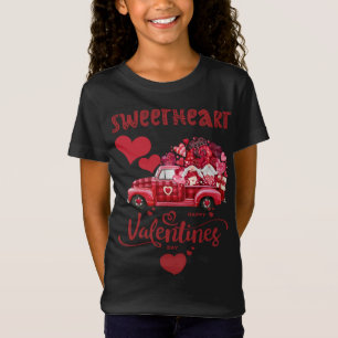 Camiseta Feliz Camión Rojo del Día de San Valentín con cart