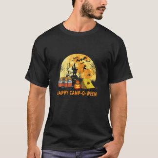 Camiseta Feliz Camp-0-Wei Gracioso Halloween En Camping Sit