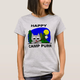 Camiseta Feliz Campamento Maullar Divertida Gata C