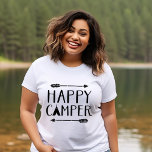 Camiseta Feliz Camper<br><div class="desc">Prendas de vestir de personalizado con un moderno gráfico de citas "Happy Camper" de estilo rústico. Haga clic en Personalizar para personalizar el diseño con su propio texto e imágenes. Elija entre una amplia gama de estilos y colores de camisa.</div>