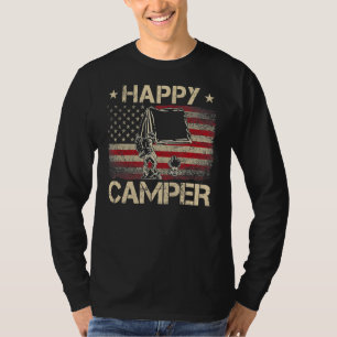 Camiseta Feliz Camper Bandera Americana Camping Hombres Sen