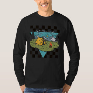Camiseta Feliz Camper Bandera Americana Camping Hombres Sen