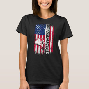 Camiseta Feliz Camper Bandera Americana Camping Hombres Sen