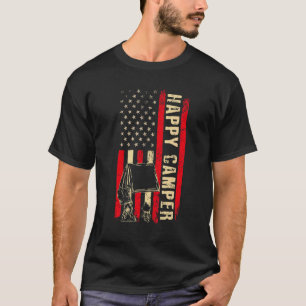 Camiseta Feliz Camper Bandera Americana Camping Hombres Sen