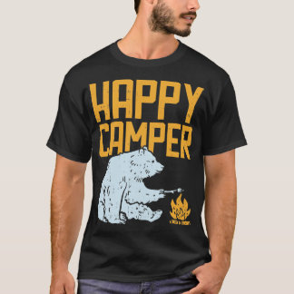 Camiseta Feliz Camper Bear Vacaciones Camping Campfire Ca