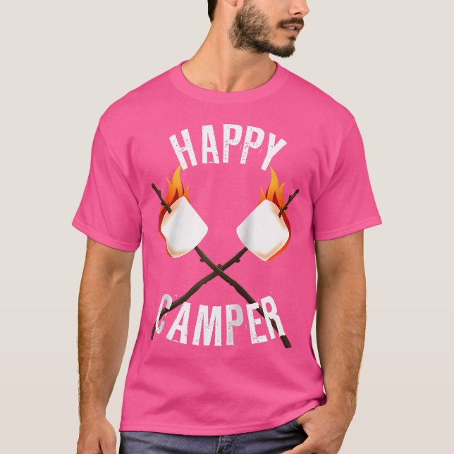 Camiseta Feliz Camper Campfire Marshmallow Smores Lover (Anverso)