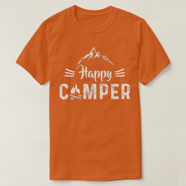 Camiseta Feliz Camper Camping Amantes Regalos Hombres Mujer (Diseño del anverso)