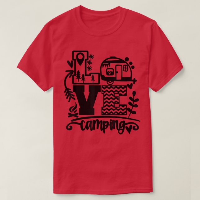 Camiseta Feliz Camper Camping Amor Camping Vida Graciosa Ho (Diseño del anverso)