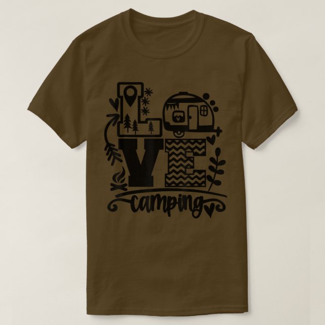 Camiseta Feliz Camper Camping Amor Camping Vida Graciosa Ho (Diseño del anverso)