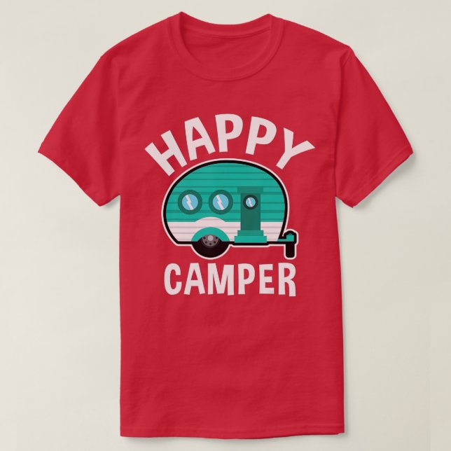 Camiseta Feliz Camper Camping Caravan Graciosa Vacaciones G (Diseño del anverso)
