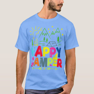 Camiseta Feliz Camper Camping Divertido Hombres Mujeres