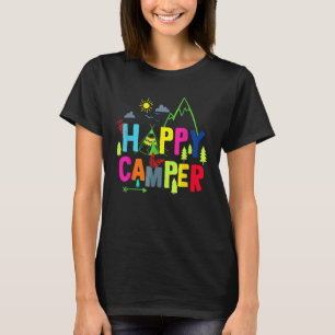 Camiseta Feliz Camper Camping Divertido Hombres Mujeres Niñ