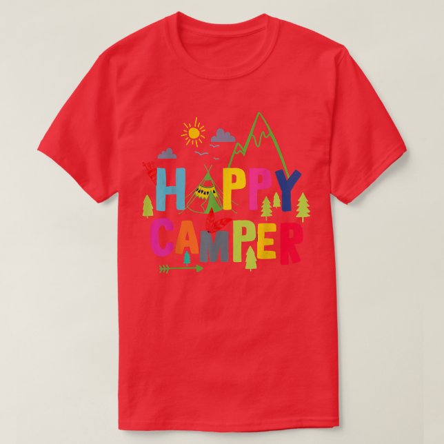 Camiseta Feliz Camper Camping Funny Men (Diseño del anverso)