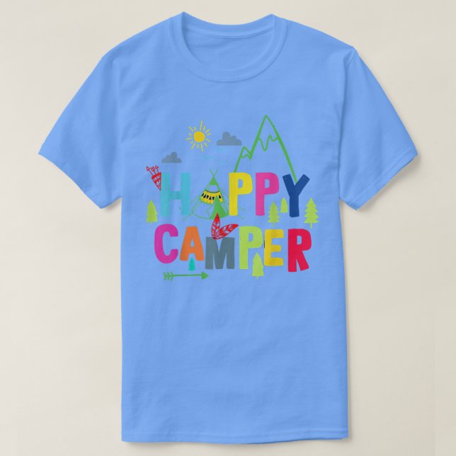 Camiseta Feliz Camper Camping Funny Men (Diseño del anverso)