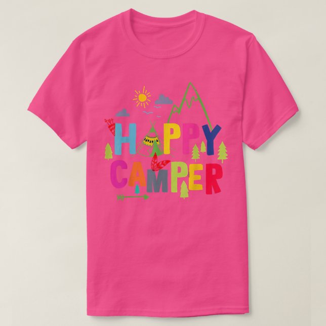 Camiseta Feliz Camper Camping Funny Men (Diseño del anverso)