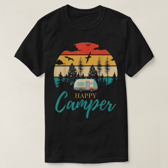 Camiseta Feliz Camper Camping Graciosa Amantes de Camping H (Diseño del anverso)