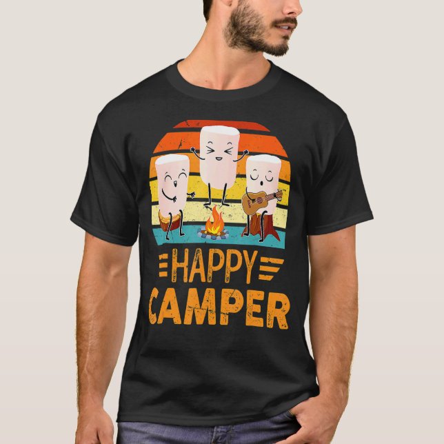 Camiseta Feliz Camper De Marshmallow Para Mujeres Hombres (Anverso)
