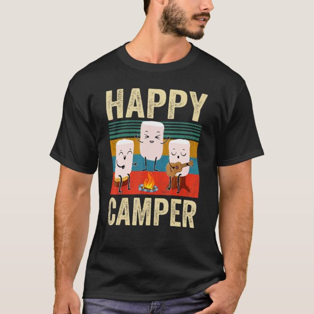 Camiseta Feliz Camper De Marshmallow Para Niños Y Mujeres (Anverso)