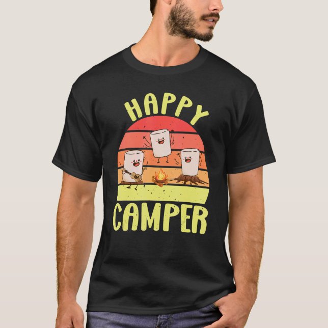 Camiseta Feliz Camper De Marshmallow Para Niños Y Mujeres (Anverso)