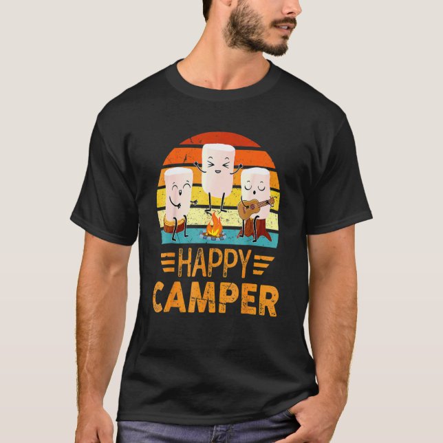Camiseta Feliz Camper De Marshmallow Para Niños Y Mujeres (Anverso)