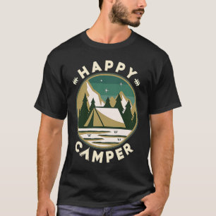 Camiseta Feliz Camper divertida acampada Wildlife Retro Vin