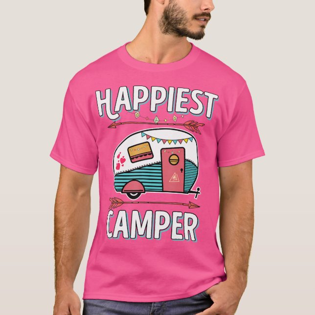 Camiseta Feliz Camper Glamper - Camping Senderismo (Anverso)