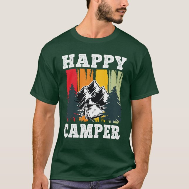Camiseta Feliz Camper Gráfica divertida Camping Guay Sender (Anverso)