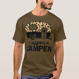 Camiseta Feliz Camper Leopard Gracioso Camping Crew