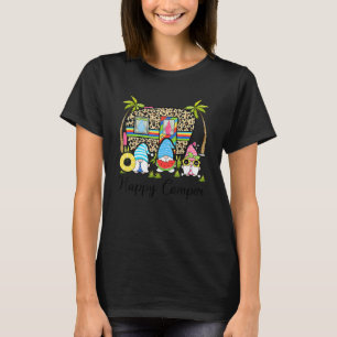Camiseta Feliz Camper Leopardo Caravan Gnome Camping Life