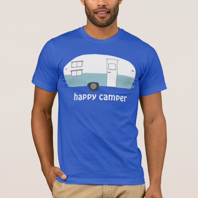 Camiseta ¿FELIZ CAMPER? Personalizado de remolques de campi (Anverso)