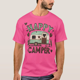 Camiseta Feliz Camper Retro Nostalgic Cute Heart Campi