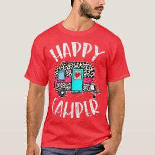 Camiseta Feliz Camper Retro Vintage Funny Camping Crew T-Sh