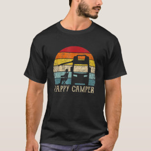 Camiseta Feliz Camper Rv Camping Hombres Mujeres Retro Sun 