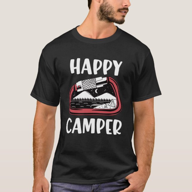 Camiseta Feliz Camper Womens Family RV Camping Carabiner (Anverso)