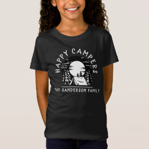 Camiseta Feliz Campers Familia Nombre Camping Viaje Blanco 