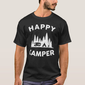 Camiseta Feliz Camping De Camper Para Hombres, Mujeres Y Ni