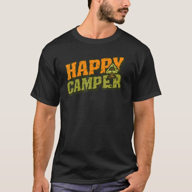 Camiseta Feliz Camping Guay de carpas de camping (Anverso)
