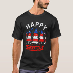 Camiseta Feliz Campista Bandera De Ee. UU. Patriótico 4 De