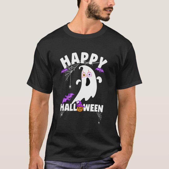 Camiseta Feliz Carnaval de calabaza de Halloween Fan Gho (Anverso)