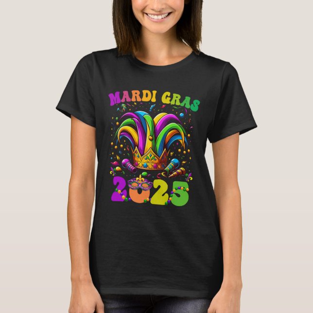 Camiseta Feliz Carnaval de Mardi Gras 2025 Jester O (Anverso)