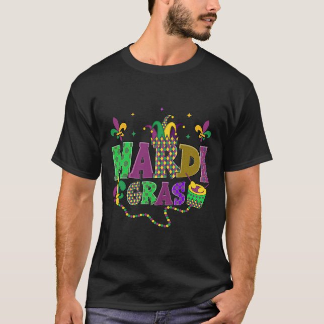 Camiseta Feliz Carnaval de Mardi Gras Martes Gordo Fleur De (Anverso)