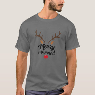 Camiseta Feliz Casada Nuestra Primera Navidad Como Sr.